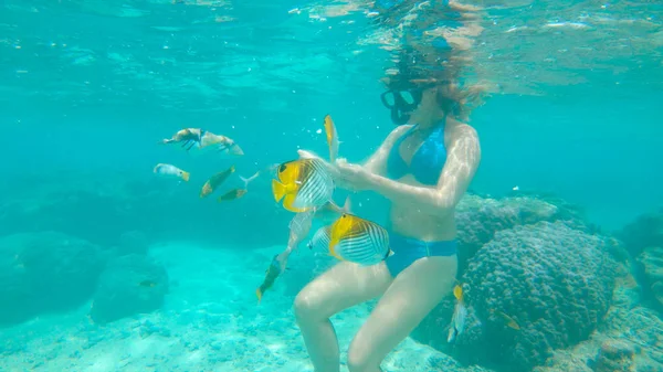 Female Snorkler Underwater